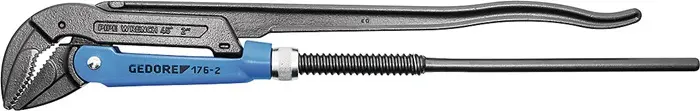 Produktfoto 1 von Eckrohrzange Eck-Schwede® Gesamt-L.320mm Spann-W.44mm f.Rohre 1 Zoll GEDORE