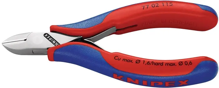 Produktfoto 1 von Elektronikseitenschneider L.115mm Form 1 Facette ja 2K-Hülle spiegelpol.KNIPEX