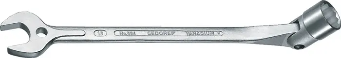 Produktfoto 1 von Maulsteckschlüssel 534 SW 17mm Gesamt-L.255mm m.bewegl.Steckschlüsselende GEDORE