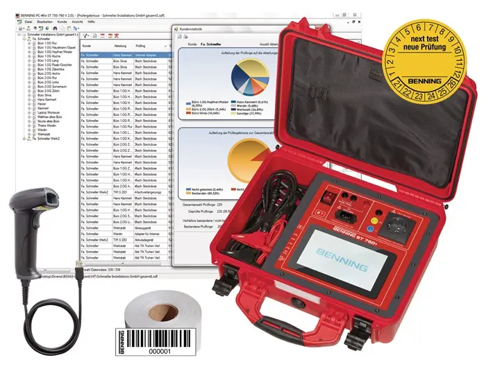 Produktfoto 1 von Gerätetester ST 760+ Set aktive/passive Prüfung/auch Schweißgerät 1 Set BENNING