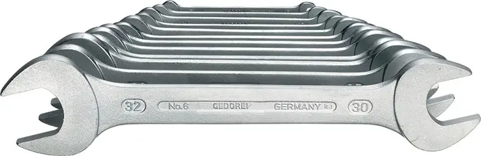 Produktfoto 1 von Doppelmaulschlüsselsatz 6-8 8-tlg.SW6-22mm CV-Stahl verchr.GEDORE