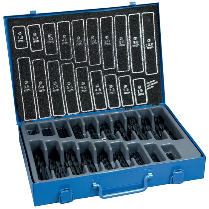 Produktfoto 1 von Spiralbohrermagazin DIN 338 TypN 1-10mm steig.um 0,5mm HSS 170tlg.