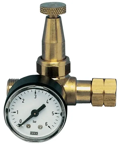 Produktfoto 1 von Propankleindruckregler Mini m.Manometer 0,5-4bar 6 kg/h G 3/8Zoll LH