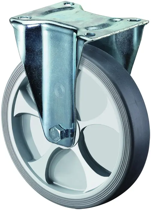 Produktfoto 1 von Bockrolle D.250mm Trgf.300kg thermopl.Ku.Platte L135xB110mm BS ROLLEN
