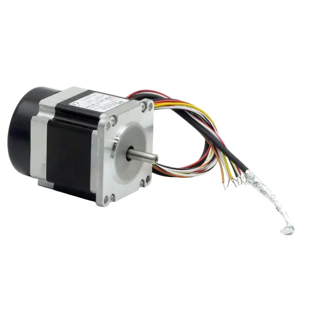 Produktfoto 1 von EC MOTION NEMA23 2-Phasen-Schrittmotor 1.8° 0.9Nm Litzen:8 2.0A Frontwelle:6.35mm Encoder Line Driver