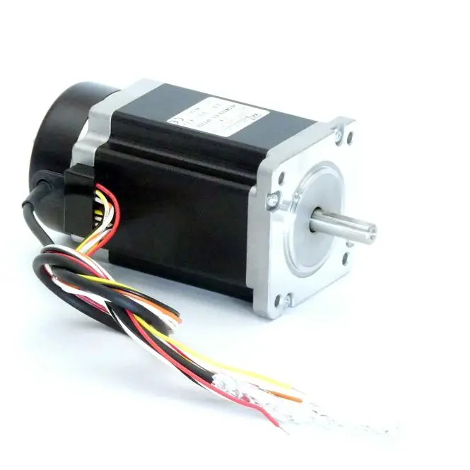 Produktfoto 1 von EC MOTION NEMA24 2-Phasen-Schrittmotor 1.8° 2,45Nm Litzen:8 3.0A Frontwelle:8mm Encoder Line Driver