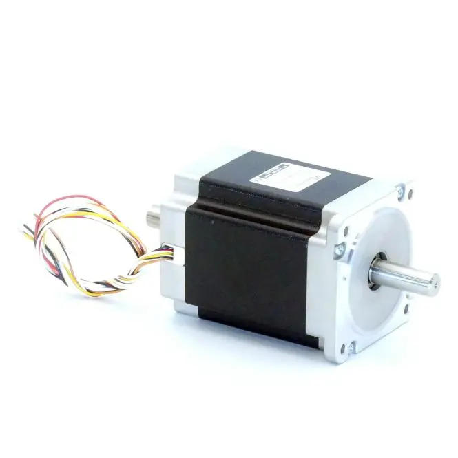 Produktfoto 1 von EC MOTION NEMA34 2-Phasen-Schrittmotor 1.8° 5.4Nm Litzen:8 4.5A  2-Wellenenden:14mm