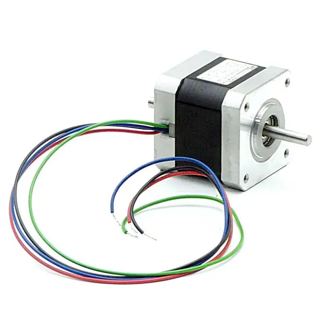 Produktfoto 1 von EC MOTION NEMA17 2-Phasen-Schrittmotor 1.8° 0.5Nm Litzen:4 1.3A 2-Wellenenden:5mm