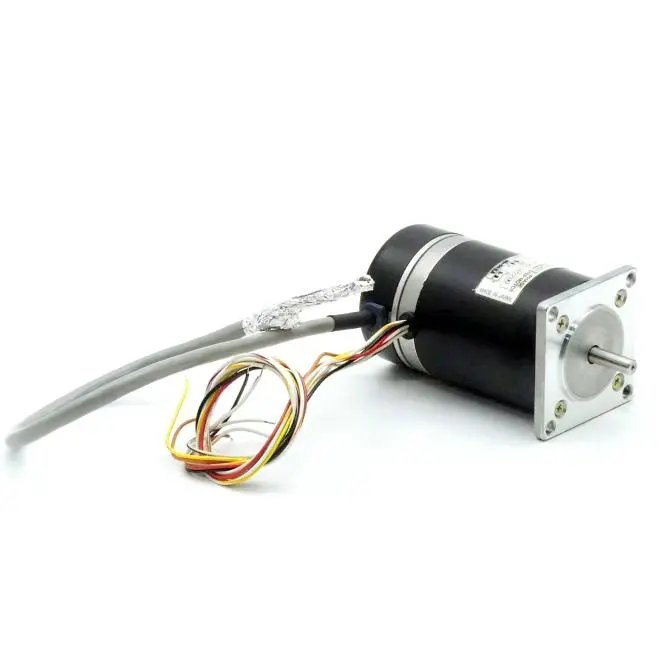 Produktfoto 1 von EC MOTION NEMA23 2-Phasen-Schrittmotor 1.8° 0.95Nm Litzen:8 2.3A 2-Wellenenden:6.35mm Encoder Line Driver