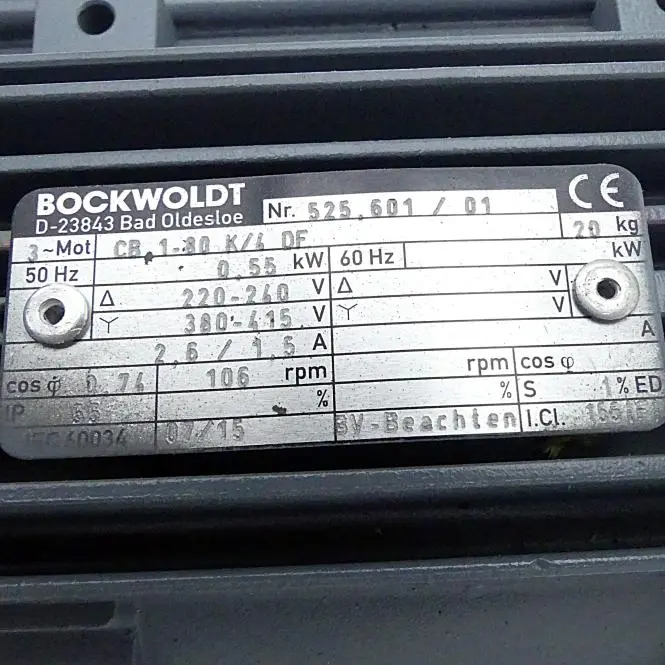 Produktfoto 1 von BOCKWOLDT Getriebemotor CB 1-80 K/6 DF