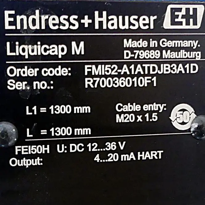 Produktfoto 1 von ENDRESS+HAUSER Kapazitiver Füllstandsmesser Liquicap M