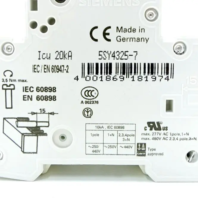 Produktfoto 1 von SIEMENS Leitungsschutzschalter