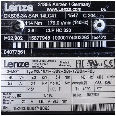 Produktfoto 1 von LENZE Getriebemotor MCA 14L41-RS0P2-Z0E0-KS5S00N-R0SU