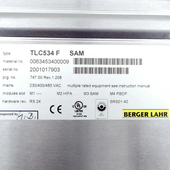 Produktfoto 1 von BERGER LAHR Positioniersteuerung für 3-Phasen AC-Servomotoren mit Profibus-DP Feldbusschnittstelle und SAM Sicherheits-Modul TLC534F -/HIFA/SAM/PBDP TLC534 F SAM