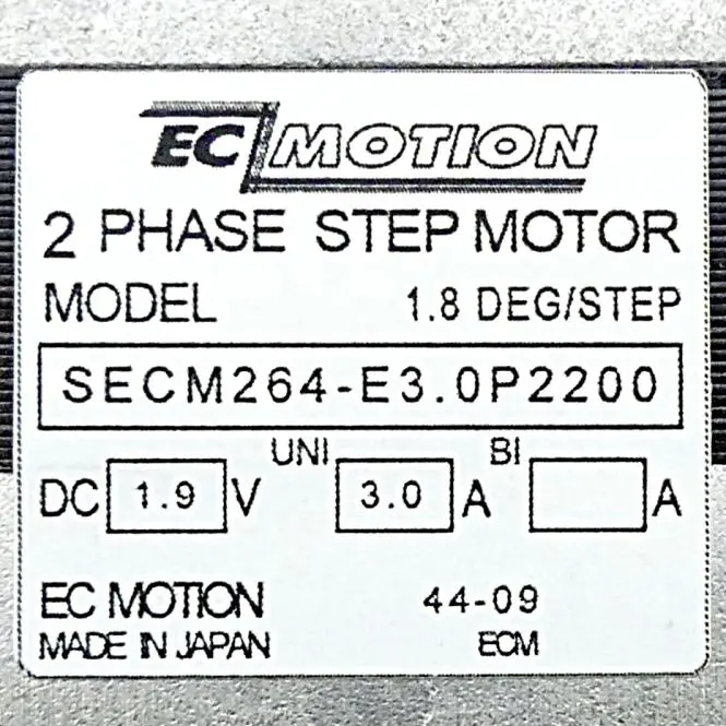 Produktfoto 1 von EC MOTION NEMA23 2-Phasen-Schrittmotor 1.8° 0.39Nm Litzen:8 3.0A Frontwelle:6.35mm Encoder Line Driver