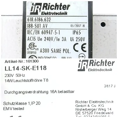 RICHTER ELEKTROTECHNIK Grenzschalter und Lampe 618.6186.632