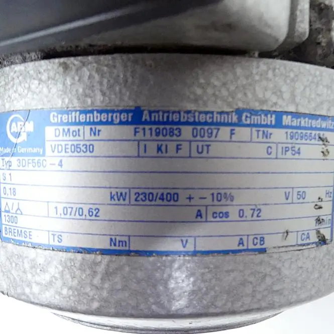 Produktfoto 1 von GREIFFENBERGER ANTRIEBSTECHNIK GMBH Getriebemotor 3DF56C-4