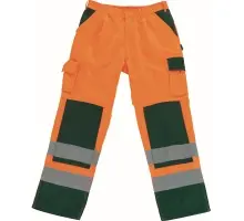 07179-860-1403, Gr.90C45 Hose mit Knietaschen, hi-vis orange/grün