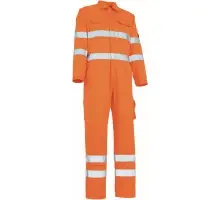 Produktfoto 1 von 00419-860-14, Gr.82C48 Overall mit Knietaschen, hi-vis orange
