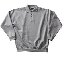 Produktfoto 1 von 00785-280-08, Gr.L Polo-Sweatshirt, grau-meliert