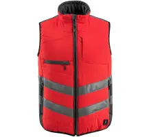 15565-249-22218, Gr.2XL Winterweste, hi-vis rot/dunkelanthrazit