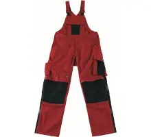 12169-442-0209, Gr.76C46 Latzhose mit Knietaschen, rot/schwarz
