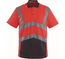 Produktfoto 1 von 50117-949-A49, Gr.M Polo-Shirt, hi-vis rot/dunkelanthrazit