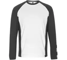 Produktfoto 1 von 50568-959-0618, Gr.M T-Shirt, Langarm, weiß/dunkelanthrazit
