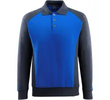50610-962-11010, Gr.XL Polo-Sweatshirt, kornblau/schwarzblau