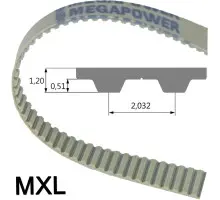 3456 MXLPU 025 Zahnriemen, Stahlcord, PU, Megapower