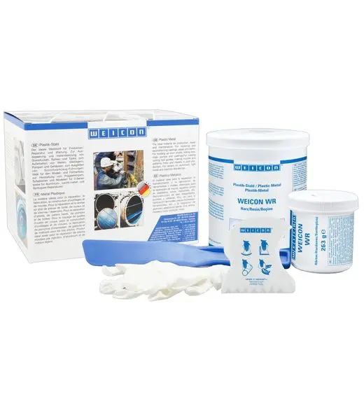 Produktfoto 1 von WEICON WR | stahlgefülltes flüssiges Epoxidharz-System für Verguss und Spaltausgleich | 2 kg | schwarz