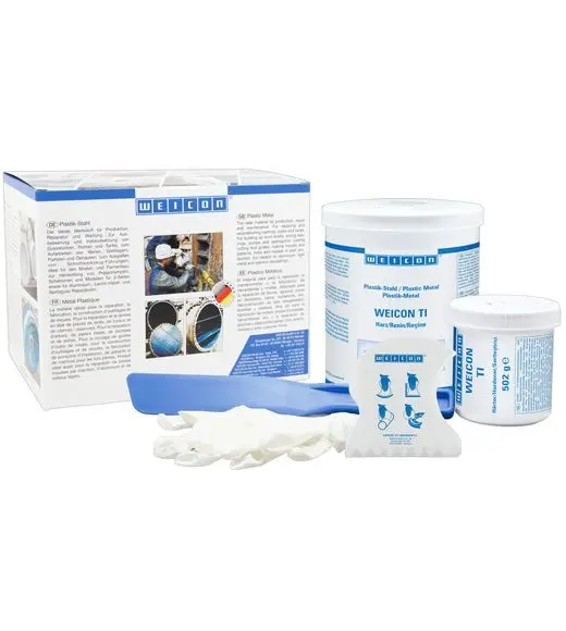 Produktfoto 1 von WEICON TI | titaniumgefülltes Epoxidharz-System für Reparatur und Formgebung | 2 kg | grau