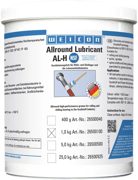 Produktfoto 1 von WEICON AL-H Hochleistungsfett | lebensmittelechtes Hochtemperaturfett | 1 kg | weiß