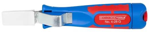 Produktfoto 1 von WEICON Kabelmesser No. 4-28 G | mit  2-Komponenten-Griff  inkl. gerader Klinge und Schutzkappe | Arbeitsbereich 4 - 28 mm Ø | 1 Stück