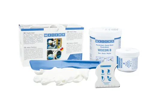 WEICON B | stahlgefülltes Epoxidharz-System für Reparatur und Formgebung | 0,5 kg | dunkelgrau