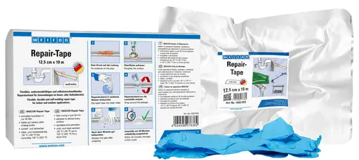 Produktfoto 1 von WEICON Repair-Tape | widerstandsfähiges und selbstverschweißendes Reparaturband | 10 m x 12,5 cm | weiß