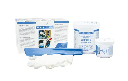 Produktfoto 1 von WEICON C | aluminiumgefülltes Epoxidharz-System für Reparatur und Formgebung | 0,5 kg | grau