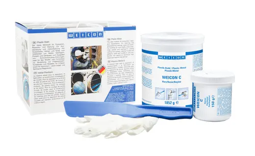 Produktfoto 1 von WEICON C | aluminiumgefülltes Epoxidharz-System für Reparatur und Formgebung | 2 kg | grau
