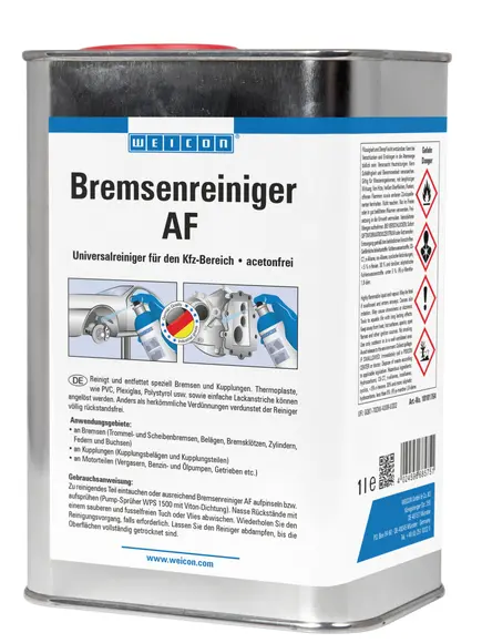 Produktfoto 1 von WEICON Bremsenreiniger AF | acetonfreier Universalreiniger für den Automobilbereich | 1 L | transparent