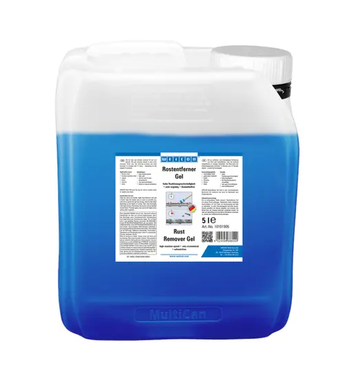 Produktfoto 1 von WEICON Rostentferner Gel | schnelle und zuverlässige Entfernung von Rost und Anlauffarben | 5 L | blau