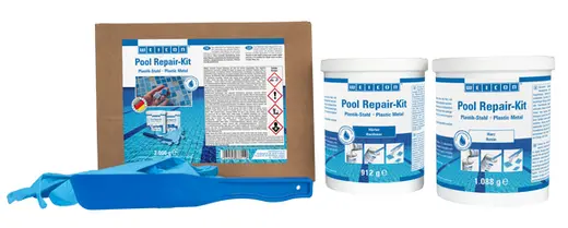 WEICON Pool Repair-Kit | schnelle Reparaturarbeiten auch unter Wasser | 2 kg | weiß