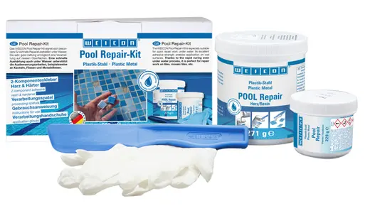 Produktfoto 1 von WEICON Pool Repair-Kit | schnelle Reparaturarbeiten auch unter Wasser | 0,5 kg | weiß