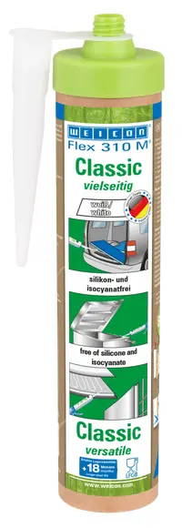 Produktfoto 1 von WEICON Flex 310 M® Classic | elastischer Klebstoff auf MS-Polymer-Basis für den vielseitigen Einsatz | 280 ml (Green Tube) | weiß