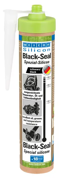 Produktfoto 1 von WEICON Black-Seal Spezialsilikon | dauerelastischer Dichtstoff für öl- oder fettbeständige Bereiche | 280 ml (Green Tube) | schwarz