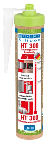 Produktfoto 1 von WEICON Silicon HT 300 | Dichtstoff, hochtemperaturbeständig bis 300°C | 280 ml (Green Tube) | rot