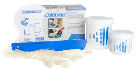 WEICON UW | mineralisch gefülltes Epoxidharz-System für Reparatur und Formgebung auf nassen Oberflächen | 200 g | weiß