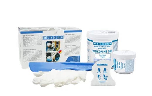 Produktfoto 1 von WEICON HB 300 | stahlgefülltes hochtemperaturbeständiges Epoxidharz-System für Reparatur und Formgebung | 0,5 kg | dunkelgrau