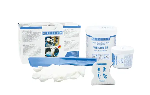 Produktfoto 1 von WEICON BR | bronzegefülltes Epoxidharz-System für Reparatur und Formgebung | 0,5 kg | bernstein, transparent