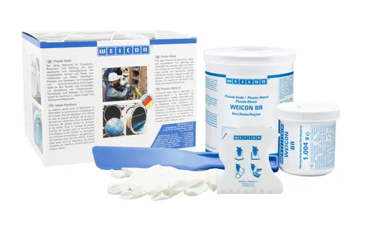 Produktfoto 1 von WEICON BR | bronzegefülltes Epoxidharz-System für Reparatur und Formgebung | 1,6 kg | bernstein, transparent