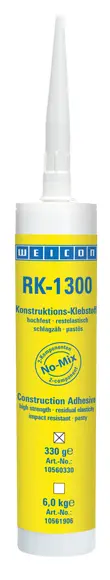 Produktfoto 1 von WEICON RK-1300 | Acrylat-Strukturklebstoff, pastöser No-Mix Klebstoff | 0,33 kg | beige, opak